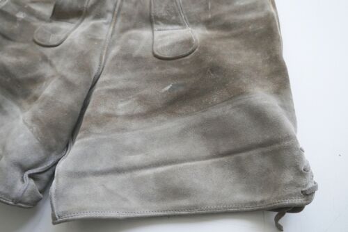 Arbeiter 80er Vintage kurze Bergfreund Lederhose stark speckig grau Gr.44 - Bild 6 von 7