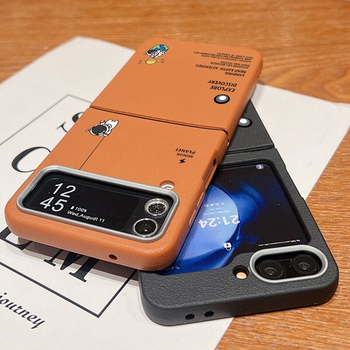 Etui pour Samsung Z Flip6 Flip5 Flip4 3 Housse de téléphone antichoc en cuir TPU - Picture 15 of 73