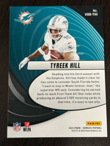 2024 Panini Donruss - Vortex Tyreek Hill #VOR-THI - Dolphins - Picture 2 of 2