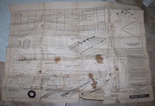 1950'S BERKELEY NORTH AMERICAN AT-6 T-28A CURTISS P-40 WARHAWK MODEL PLANS - Picture 8 of 10