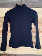 Vintage Patagonia Base Layer 1/4 Zip Made In USA Black Womens Small