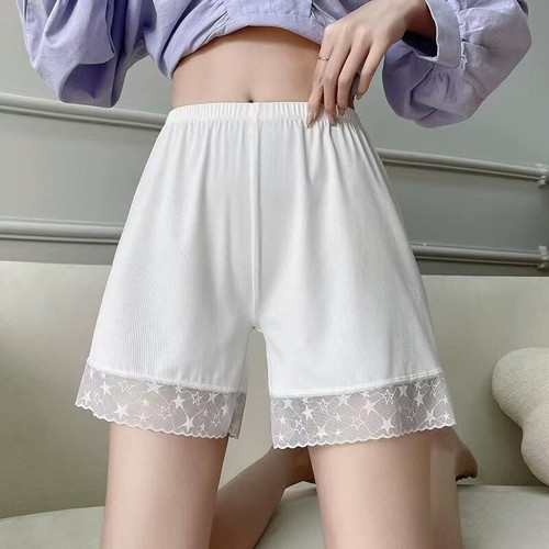 Star Lace Lace Anti Glare Ice Silk Breathable Non Rolled Edge Leggings - Picture 7 of 8