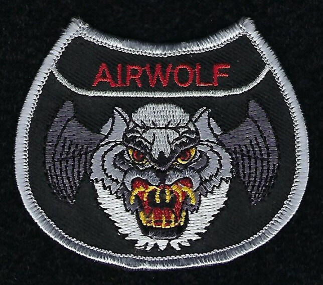 AIRWOLF HELO FLIGHTSUIT 3" PATCH TV ERNEST BORGNINE STEALTH BELL 222 PILOT WING