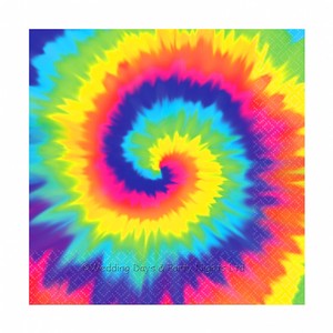 16 groovy 60s 70s theme paper napkins birthday party rainbow tie dye tie dye birthday
