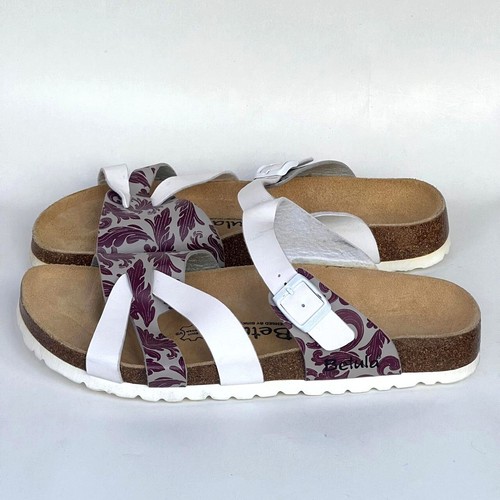 Betula Birkenstock Sandalen Herren 10 / 43 weiß grau Blumen Riemchen Lackleder - Bild 7 von 21