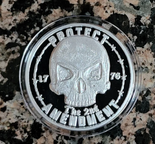 2A Skull of Protection 1 Oz .999 Fine Silver Proof Collector's Round w/ COA