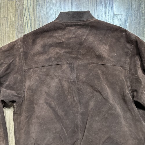 Vintage AKA Eddie Bauer Brown Suede Leather Jacket Men’s Full Zip SZ Medium - Picture 11 of 14