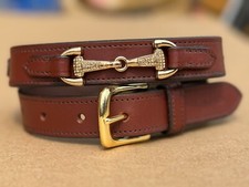 COUNTRYPRIDE LEATHER BELT WITH BIT WITH CRYSTAL SIE 22" TO 38" IN TAN COLOUR