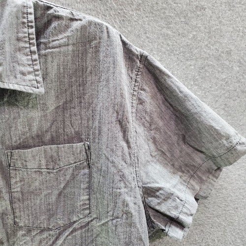 Boston Traders Men Button Up Shirt XL Gray Short Sleeve Collar Casual - Picture 2 of 7