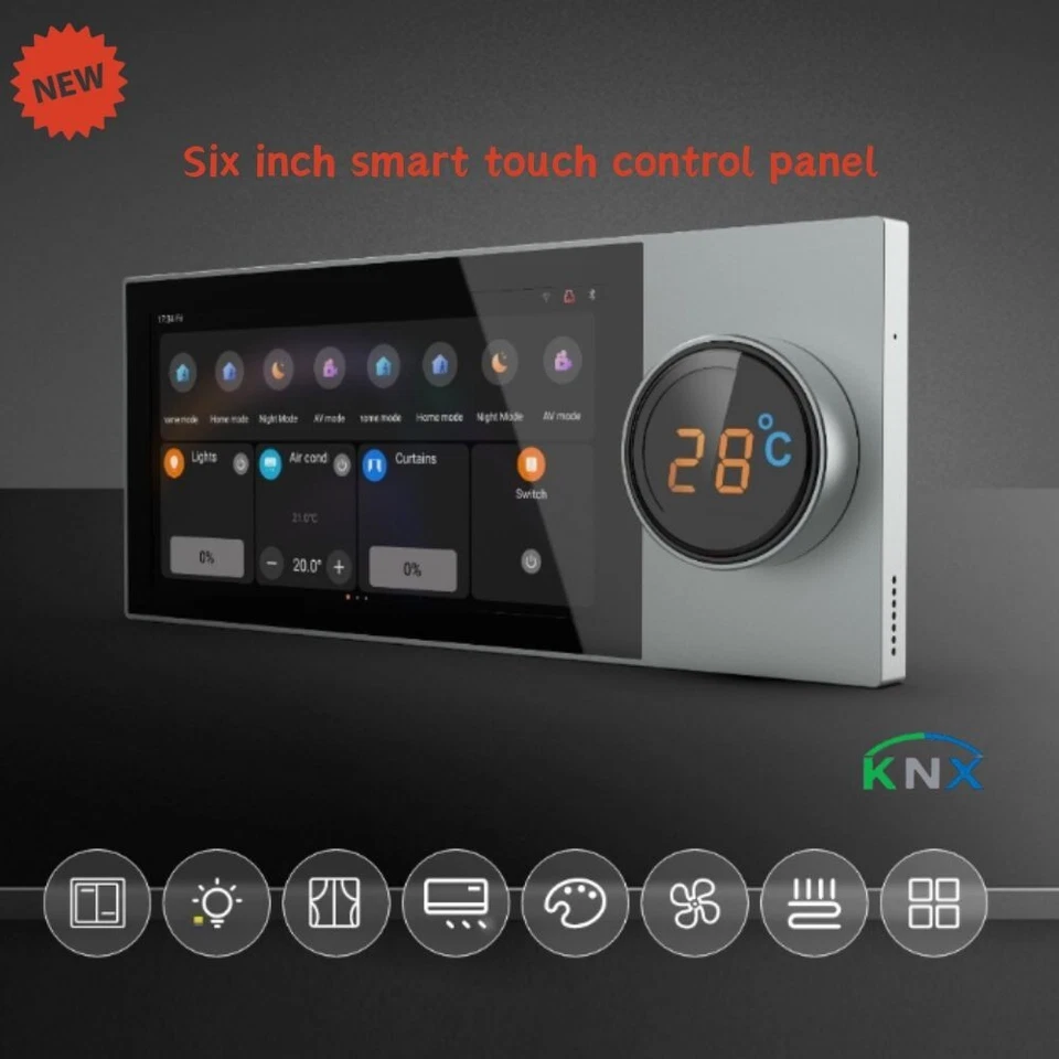 Panel de control táctil inteligente KNX de 6 pulgadas panel de hogar inteligente knx interruptor knx Foto 2 de 4