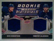 NICK ROBERTSON / TIMOTHY LILJEGREN  AUTHENTIC ROOKIE DUAL MATERIALS JERSEY SP