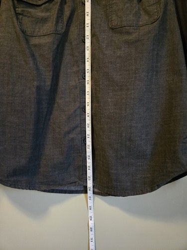Camisa de vestir informal GAP gris oscuro cambray con bolsillos abotonados talla S - Imagen 7 de 7