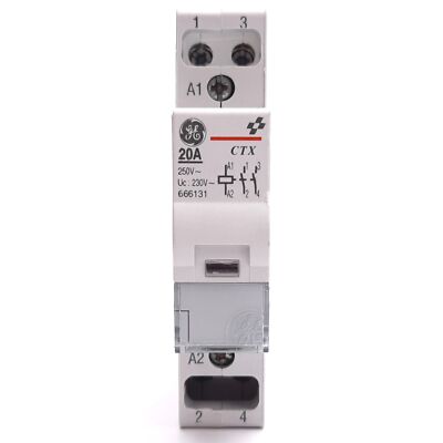 General Electric CTX2020230A Contactor, 2-Pole N/O, Coil: 230VAC