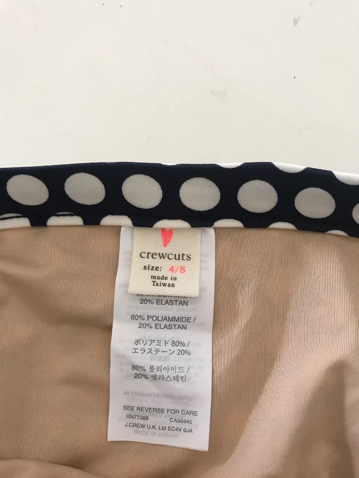 NUEVO CON ETIQUETAS 4-5 AÑOS CREWCUTS NIÑA TRAJE DE BAÑO AZUL MARINO LUNARES BIKINI 2 PIEZAS Foto 3 de 4