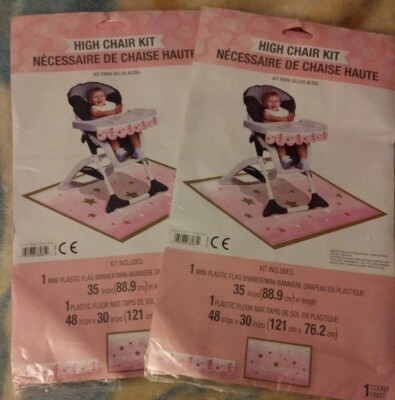 One Little Star Girl - High Chair Decoration Kit. 2 packs