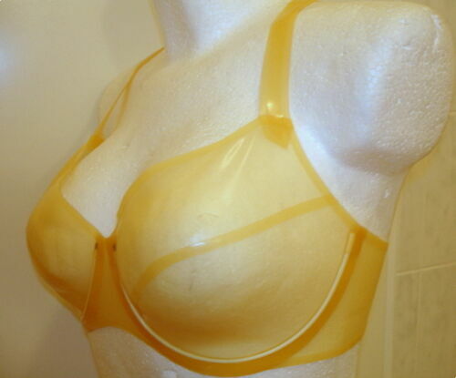 Women Latex Bra Rubber Club Cosplay Sexy Transparent Bikini Bralette 0.4mm Men M - Picture 1 of 1
