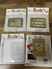 4 VtG Sizzix Simple Impressions Embossing Folders- NEW OLD STOCK