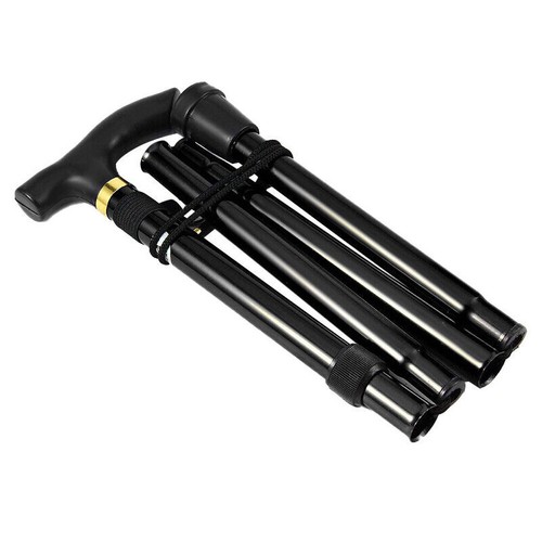 Walking Stick Travel Folding Cane Pole Compact Adjustable Lightweight Aluminium - Picture 10 of 12
