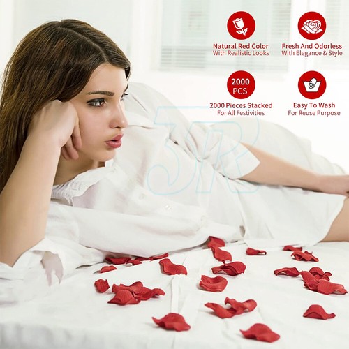 2000pcs Wine Red Silk Petals Flowers Rose Petal Wedding Event Scatters Flower - Picture 6 of 9