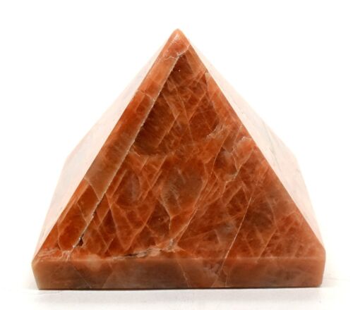 2" 115g Orange Peach Moonstone Pyramid Polished Natural Feldspar Mineral - India - Picture 3 of 5