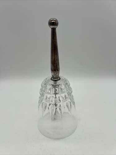 Campana con mango enchapado en plata cristal plomo genuino Princess House 6,75" #499 Francia - Imagen 5 de 5
