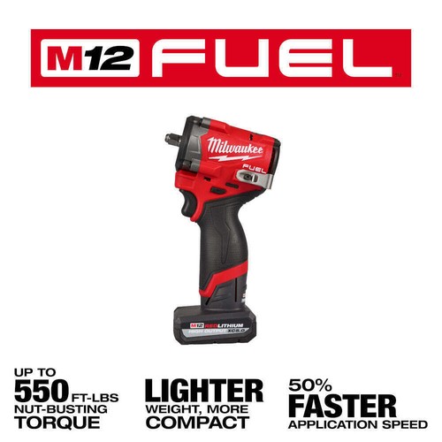 Milwaukee 2562-21 M12 FUEL 12V 3/8" Stubby Impact Wrench Kit NEW - Picture 3 of 12