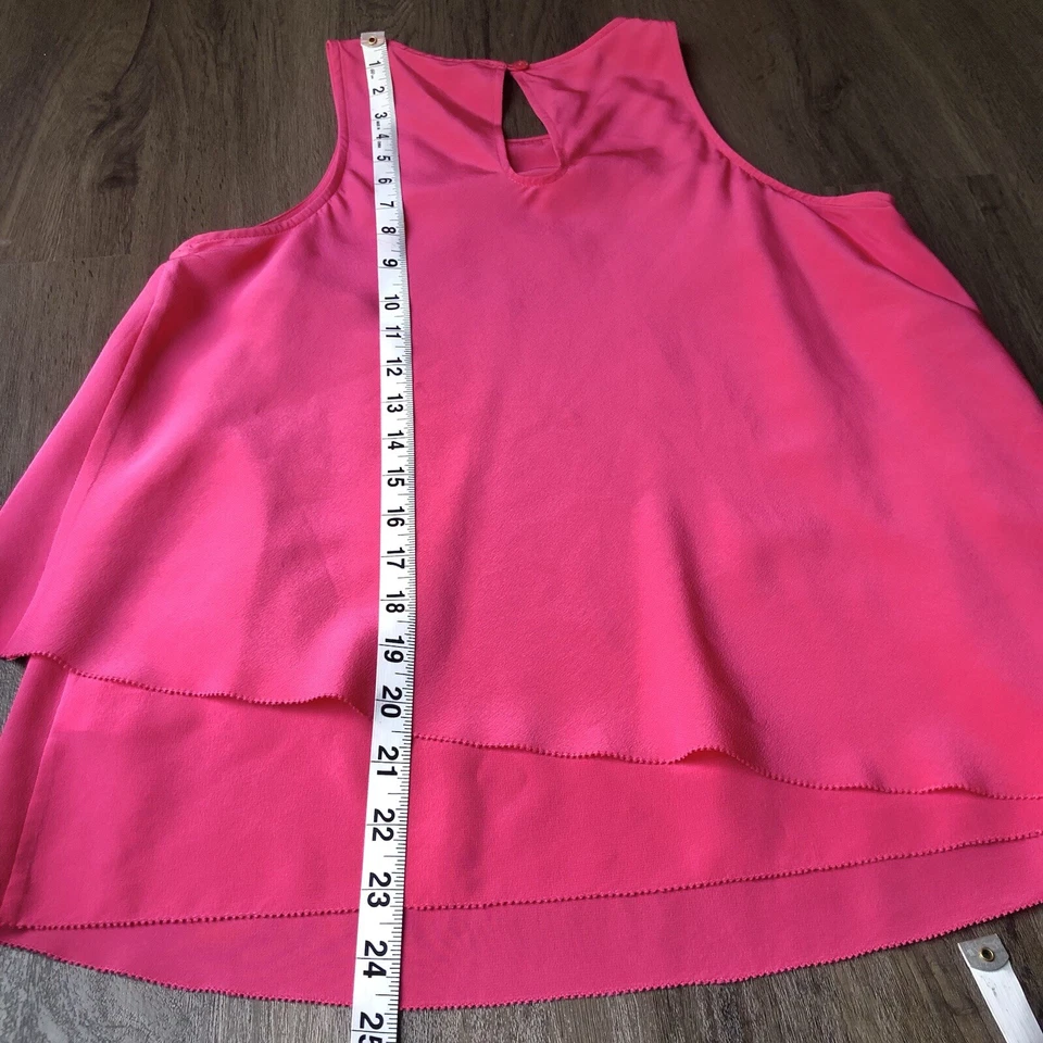 Женская майка Trina Turk ярко-розовая шелковая плавная курортная тропическая легкая - Изображение 4 из 4
