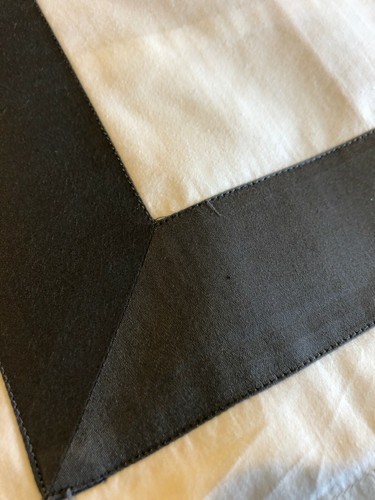 Italy SFERRA Orlo Charcoal Cotton Percale/ Sateen Applique' banding Boudior Sham - Picture 3 of 8
