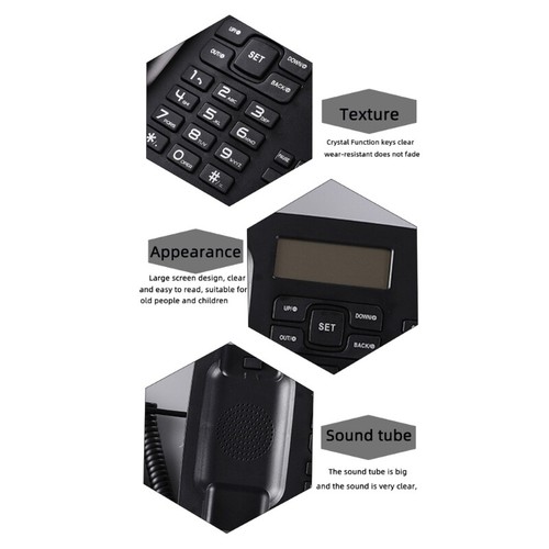 Corded Landline Phones for Home/Hotel/Office Desk Corded Telephone with Display - Afbeelding 4 van 8