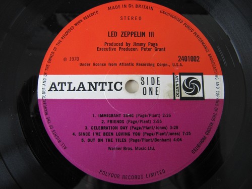 LED ZEPPELIN - LED ZEPPELIN III - UK 1970 LP - FIRST PRESSING - A5/B5 - 2401 002 - Picture 8 of 11