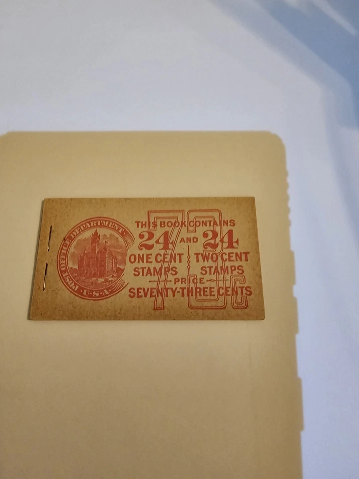 1914 Vintage BC43 Stamp Booklet ( 73 C ) 24 1c & 24 2c Mint - Image 2 of 4