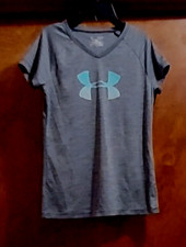 Under Armour SS, V-Neck Top, Size Youth Large, Heat Gear, Loose
