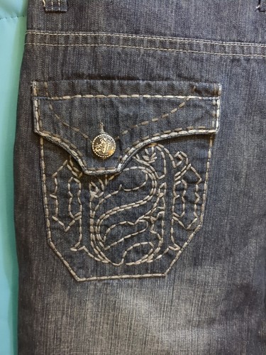 South Pole Premium Men's 36 Y2K Denim Jean Shorts Big Stitch Button Flip Pocket - Picture 6 of 7