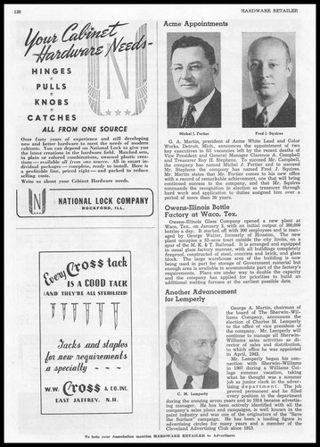 1944 National Lock Company Rockford Illinois Cabinet Hardware Vintage Print Ad