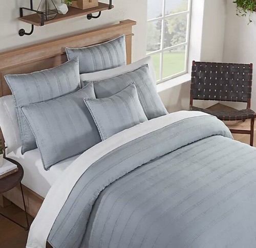 UGG Surfwashed Garment Washed Chambray Blue Twin Comforter Quilt NEW