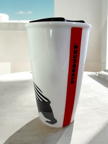 Taza vaso de cerámica Starbucks 2015 icónica bandera del estado de California 12 oz con tapa - Imagen 8 de 11
