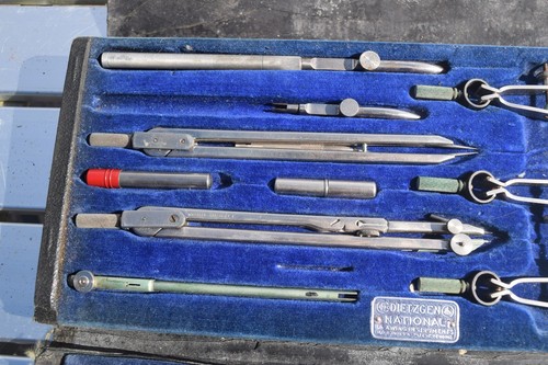 Vintage DIETZGEN NATIONAL Drawing Instruments Set w Case Great Condition - Picture 4 of 7