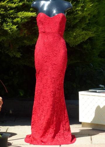 Jessica Wright Michelle Sequin Strapless Maxi Dress Size 14 Wedding PROM Cruise