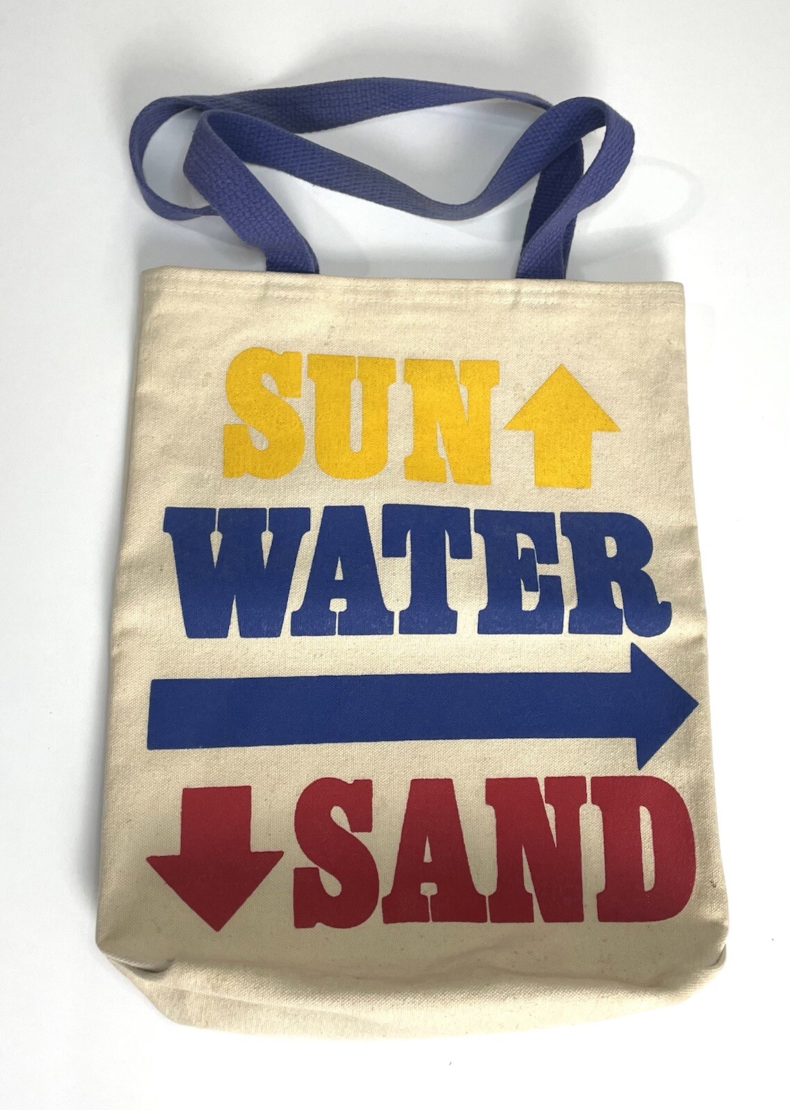 Bolso de Playa Pequeño Vintage de Lona SUN AGUA ARENA Bolsa de Piscina