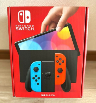 Nintendo Switch OLED Model w/ Neon Red & Neon Blue Joy-Con