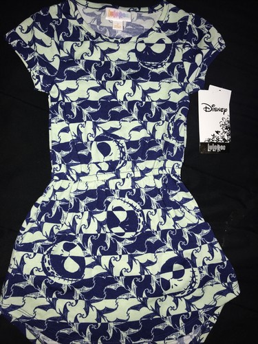 LuLaRoe mehrfarbiges Polyestermischung Kurzarm Kleid mit Jack Skellington 2T
