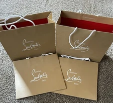 (4) Christian Louboutin Paper Shopping/ Gift Bag Rope Handle 16"x13"x5.5”