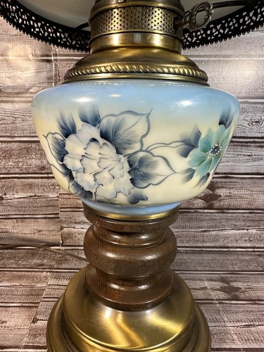 Lámpara de mesa Lo que el viento se llevó huracán de 3 vías diseño floral pintado a mano - Imagen 19 de 21