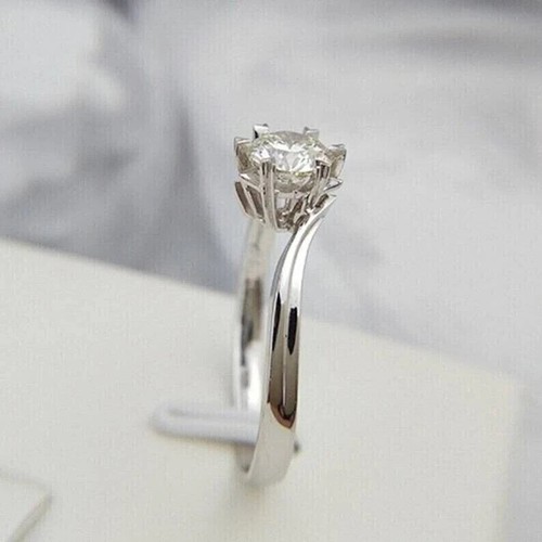14K White Gold 2Ct Round Cut IGI Certified Lab Grown Stylish Diamond Ring - Picture 4 of 10