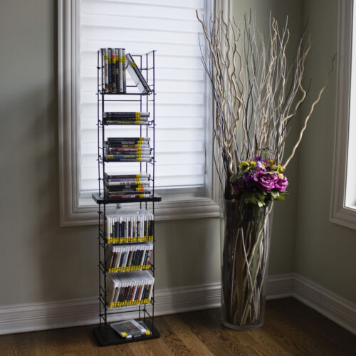 CD Tower Media Rack DVD Organizer Video Game Blu Ray Storage Holds 176 Single - Picture 7 of 8