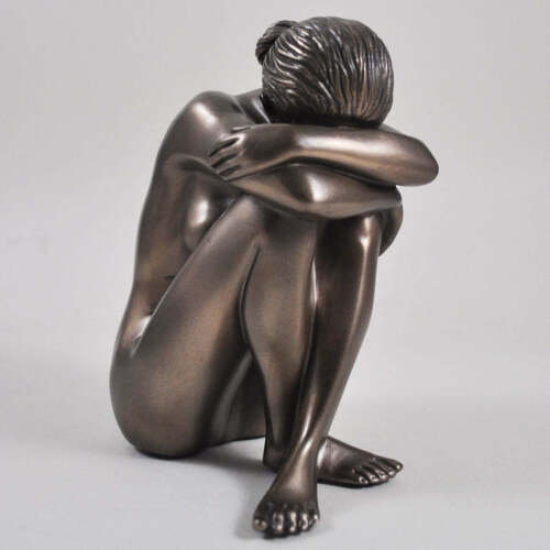 Figura de paz dama sentada en paz acabado bronce - Imagen 1 de 4