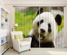 3D Cute Panda ZHUA3879 Animal Photo Curtain Window Blockout Fabric Amy 2023