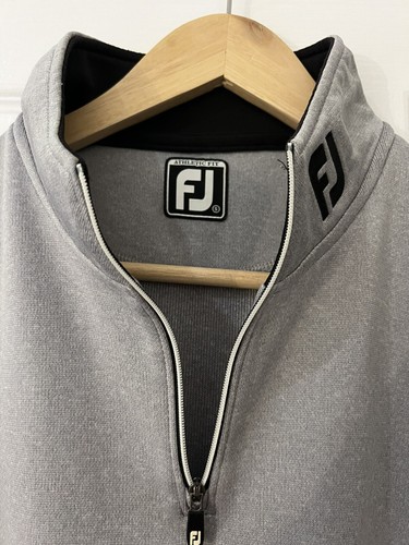 GENUINE FOOTJOY FJ Mens BLACK + GREY GOLF ATHLETIC FIT Long Sleeve Top Sz SMALL - Picture 8 of 11