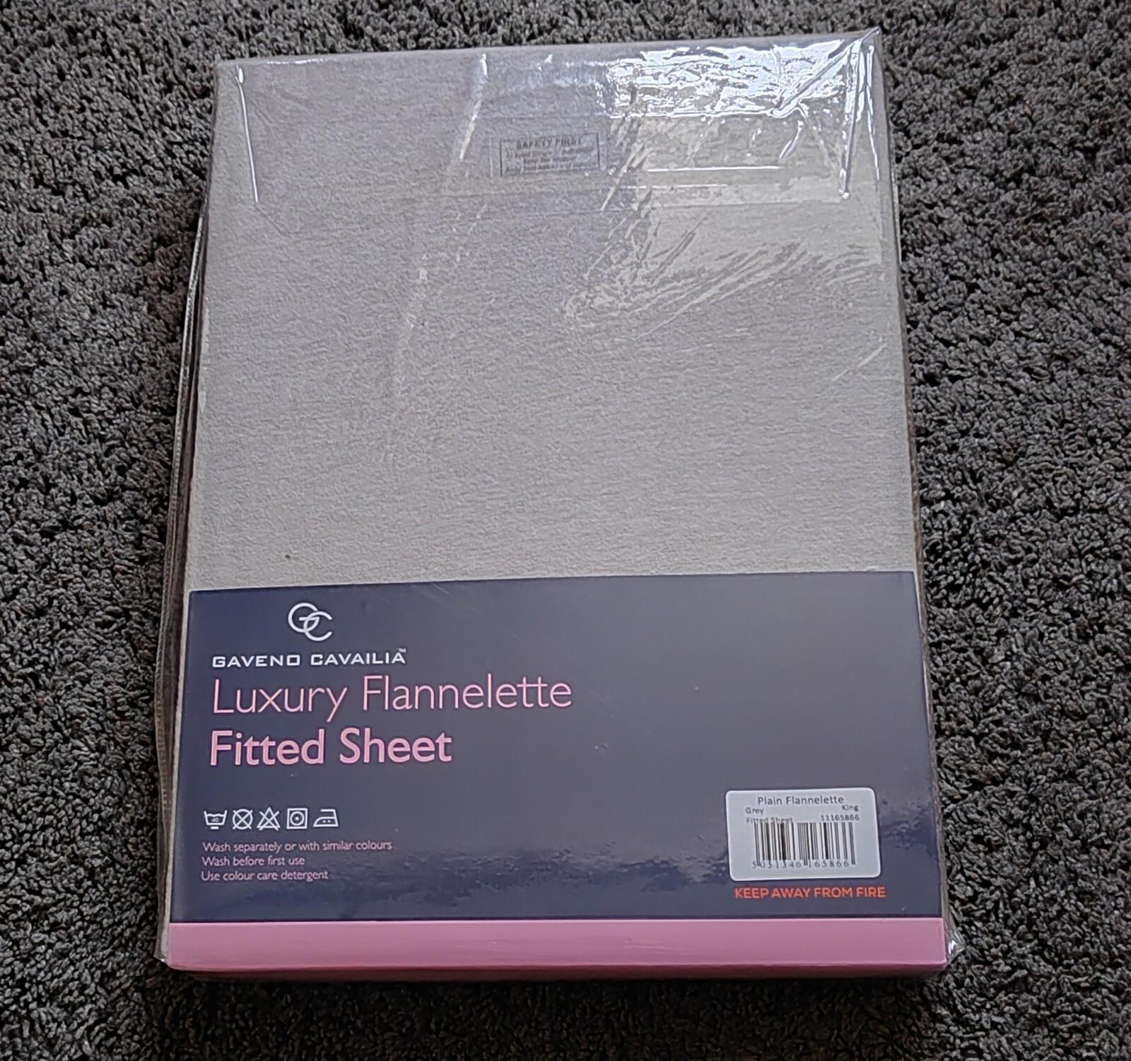 Flannelette fitted sheet king size grey eBay