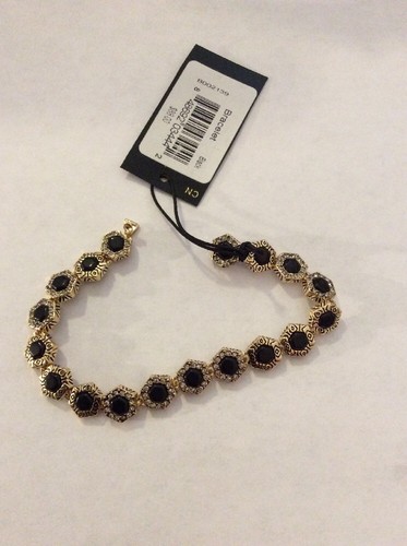 $88 House Of Harlow Studded Steel Gold Tone Bracelet HH-14 - 第 4/7 張圖片